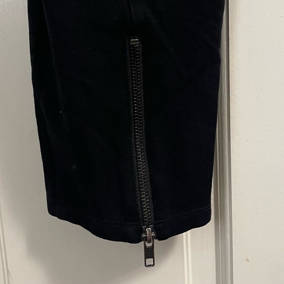 Eileen Fisher Ankle Zip Ponte Slim Pants Size Medium Pull On Elastic Waist Black - Picture 7 of 11
